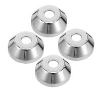 SOIMISS 4pcs Stainless Steel Angle Valve Cover Caps 1/2 Chrome-Plated Pipe Flange Wall Trim Decoration Plates for Bathroom Kitchen Plumbing Valve Hole Protection