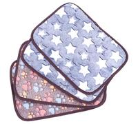 SOIMISS 4pcs Summer Cooling Pet Mat for Small Pets and Hamsters with Double-sided Coral Fleece and Rattan Material, Absorbent Moisture without Leakage, for Training and Playing Random