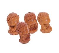 SOIMISS 4pcs Tibetan Wealth Goddess Wooden Beads Natural Carved Wood Beads for DIY Jewelry Making Lightweight Bracelet Necklace Supplies with Spiritual Symbolism for Crafting