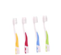 SOIMISS 4Pcs Toothbrushes Soft Bristle Training Oral Care Tool Non-Slip Handle Comfortable Grip for Ages Multi-Color Green Blue Yellow Red