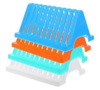 SOIMISS 4pcs Triangular Lab Microscope Slide Holders Multi-slot Glass Slide Drying Rack Compact Stable Design for Laboratory Storage in Orange Blue White Green