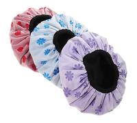 SOIMISS 4Pcs Water Resistant Shower Caps for Women with Microfiber Water Absorbing Reusable Bath Hair Bonnets for Dry Hair Protection Travel Friendly and Durable