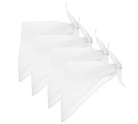 SOIMISS 4pcs White Dog Bandana for Dogs Adjustable Design Washable Polyester Pet Scarf Simple Fashion Decorative Bandanas Suitable for Parties and Taking Pictures