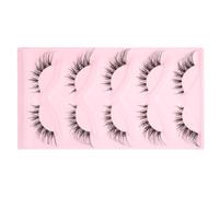 SOIMISS 5 Pairs Classic Black Fake Eyelash Strip with Lightweight Design and Not Easy to Deform Feature, Easy to Take for Natural Daily or Stage Makeup Looks, Set