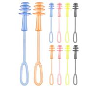 SOIMISS 5 Pairs Noise-Cancelling with Cord for Midday Naps and Work, Waterproof Silicone Triple Flange Design, Soft Surface, Sealed Ear Cap and Reinforced Barrier for Comfortable Sound