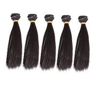 SOIMISS 5 Pcs DIY Doll Wig Heat Resistant Straight Hair Extensions for Crafting Projects for Home and School Activities Black