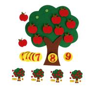SOIMISS 5 Sets Felt Apple Tree Math Activity Interactive Preschool Numbers Learning for Enhance Counting Skills and Explore Math Concepts Fun Classroom Activities