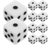 SOIMISS 50pcs 16mm White Rounded Edge Dice Set Black Dot Six-sided Dice for Family Board Games Party Entertainment Educational Use