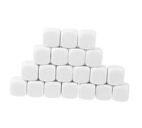 SOIMISS 50pcs Acrylic Blank Dice for DIY Board Games Six Sided Gaming Dice with Glossy Surface Portable for Handwriting and for Creative Tabletop Gaming