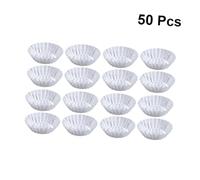 SOIMISS 50PCS Aluminum Alloy Egg Tart Molds Silver Nonstick Fluted Tartlet Pans Reusable Cupcake Baking Cups for Muffins Quiche Cakes Pies Cookies