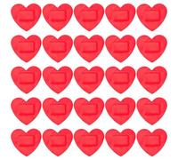 SOIMISS 50pcs Heart Shaped Adhesive Bandages, Breathable and Curing Pe Material, Red Cute Plasters for Emergency Use and Household Wound Care
