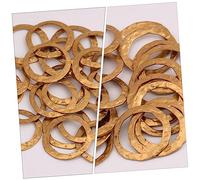 SOIMISS 50pcs Hollow Out Pendant Copper Earrings Hoops Round Embossed Circles for DIY Jewelry Making Accessories Material