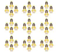SOIMISS 50Pcs Mini Virgin Mary Figurines PVC Easter Religious Decor, Yellow Catholic Mother Mary Statues for Home Office, Miniature Biblical Ornament Set for Easter Scene