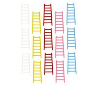 SOIMISS 50pcs Miniature Plastic Ladder Set for Dollhouse Decor, Cake Decorative Ladder, DIY Landscape Adornment, Mixed Colors, 10pcs Per Pack, Photography Prop for Mini Home Accessories
