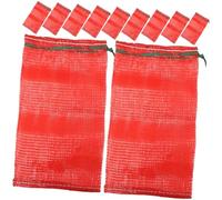 SOIMISS 50pcs Red Drawstring Mesh Produce Bags 49x27cm, Polypropylene Net Bags for Onion, Potato, Fruit Storage, Reusable Agricultural Packaging Sacks for Kitchen and Travel