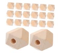 SOIMISS 50PCS Unfinished Wood Beads Polygon Geometric Wooden Spacer Beads for DIY Jewelry Making Crafts Farmhouse Decoration Multipurpose Crafting