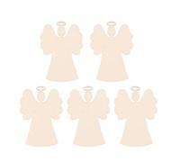 SOIMISS 50pcs Wooden Christmas Hanging Ornaments with Angel Shape, Artistic Style, White Colour, for Cafe or Living Room Xmas Tree Decorations