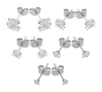 SOIMISS 5pair Rhinestone Cartilage Earrings Set for Women with Flat Back Design, Titanium Steel Material, Comfortable Fit and Lightweight, for Daily Wear and Event Use, Elegant Crystal