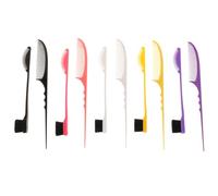 SOIMISS 5pairs Eyebrow Brush and Comb Rat Tail Styling Brush Double Sided Teasing Comb for Edges for Hair Cutting and Parting Includes in Colors