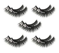 SOIMISS 5pairs Stage Eyelashes Decorative False Lashes Rhinestones Long and Shiny Makeup Eyelashes for Women for Latin Dance Performances