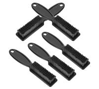 SOIMISS 5pcs Beard Grooming Brush Set with Long Handle, Black Thick Bristle Shaving Brushes and Detangling Mustache Combs for Men’s Sensitive Skin Care and Beard Styling at Home Or Salon
