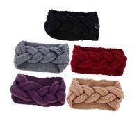 SOIMISS 5pcs Cable Crochet Turban Headband Women Sport Headbands Ear Warmer behind The Head Winter Warm Fashionable Accessory Random Color