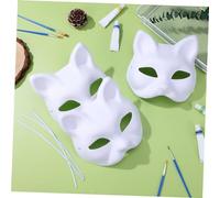 SOIMISS 5Pcs Cat Masks to Paint Blank Paper Masquerade Masks for Adults DIY Craft Activities Comfortable Wear for Parties and Theatrical Shows