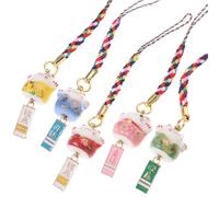 SOIMISS 5pcs Ceramic Cat Phone Charms Decorative Smartphone Pendant Soft Feel and Rope Material for Backpacks and Mobile Phone Cases in Assorted Colours Random Color
