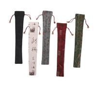 SOIMISS 5pcs Cotton Drawstring Handheld Fan Pouches Vintage Folding Fan Storage Bags for Cultural Events and Travel Protective Covers in Multi Colors