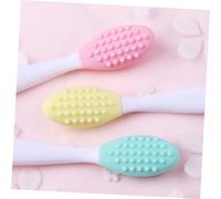 SOIMISS 5pcs Dual Sided Silicone Lip Scrub Brush Gentle and Intense Exfoliating Lip Scrubber Tools in Mint Green Peach Yellow Purple Blue Ergonomic Design for Travel and Home Use