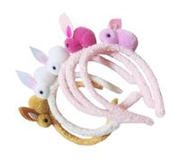 SOIMISS 5pcs Easter Bunny Ear Headbands and Women, Adorable Plush Coral Fleece Hair Hoops Lightweight Design and Non-deformation Feature, for Costume Parties and Festival Random Color