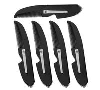 SOIMISS 5pcs Folding Beard Comb Small Plastic Portable Men Mustache Grooming Tools for Hair Styling