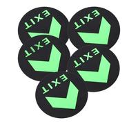 SOIMISS 5pcs Glow in The Dark Exit Stickers Adhesive Fire Exit Floor Decals Direction Indicator Safety Signs 19.5x19.5cm for Emergency Evacuation