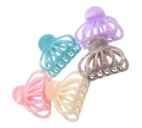 SOIMISS 5pcs Hair Claw Clips for Thin Hair Non-slip Small Jaw Clamp Stylish Half-up Accessories for Women in Purple Gray Pink Blue White