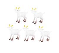 SOIMISS 5PCS Imitated Lamb Decor Miniature PVC Goat Ornaments for DIY Rural Scene Decoration Multi Purpose Miniature Farm Accessories with Vivid Details for Moss and Succulent Landscapes
