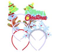 SOIMISS 5pcs Luminous Christmas Headband Christmas Party Favors Glowing Holiday Headbands Snowflake Glitter Glowing Xmas Hairband Deer Antlers The Pet