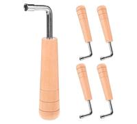 SOIMISS 5Pcs Lyre Harp Tuning Wrench Set Wooden Handle, Handheld Lyre Tuning Tool for Stringed Instrument Tone Adjustment, Harp Accessory for Performances and Daily Practice
