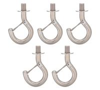 SOIMISS 5pcs M10 Nickel Plated Spring-Loaded Q-Hook Set with Safety Buckle for Outdoor String Lights, Hanging Plants, Holiday Decorations, Rope and Marine Use