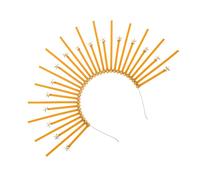 SOIMISS 5pcs Our Lady's Decorative Headband Prom Headband Princess Costumes Headbands for Women Makeup Headband Female Headdress Tiara Spike Headpiece Golden Plastic