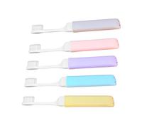 SOIMISS 5Pcs Portable Foldable Toothbrushes with Soft Bristles for Travel and Home Use Compact Handle Convenient and Hygienic Oral Care in Random Pastel Colors Random Color