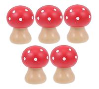 SOIMISS 5Pcs Red Mushroom Shaped Memo Clips Wooden Photo Holders Note Clamps Creative Card Holders for Business Cards Photos Messages Reusable Decorative Table Accessories