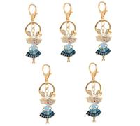 SOIMISS 5pcs Shiny Bunny Keychain Pendant Rhinestone Inlaid Keyring for Bags Backpacks Purses Cute Decor for Personal Use Lightweight Design
