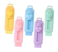 SOIMISS 5pcs Sliding Retractable Erasers with Hard Cover Portable Rubber Erasers for Students Office Artists Comfortable Grip Clean Erasing Assorted Bright Colors Classroom Supplies