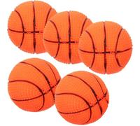 SOIMISS 5pcs Small Squeaky Basketball Dog Set, Soft Vinyl Chewing Interactive Puppy for Large and Small Dogs, Sturdy Pet Play Balls for Training and Indoor Outdoor Use