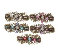 SOIMISS 5pcs Vintage Rhinestone Hair Clip for Women with Sparkling Alloy Floral Design, Securely Hold Hairstyles and Gather Hair Away the Face, for Daily Wear and Special Occasions