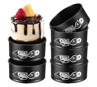 SOIMISS 6 Pcs Cake Tins for Baking, 4 Inch Baking Tins, Round Non-Stick Cake Pan with Removable Bottom for Pie Cheesecake Pizzas Quiches