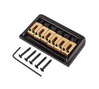 SOIMISS 6 String String Hard Tail Fixed Bridge Set for Electric Guitar Fully Adjustable Height Black Material Easy Installation with Wrench Mounting Screws Replacement Parts for DIY