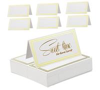 SOIMISS 60 Pcs Wedding Place Cards with Elegant Bronzing Edges Table Tent Name Cards for Banquets Dinners Party Seating Simple and Glamorous Design