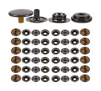 SOIMISS 60 Sets Metal Snap Buttons Press Studs for Clothing and Leather DIY Craft Gunmetal Round Fasteners for Coats Jackets Bags Easy Four-Part Installation and Stylish Closure Kit