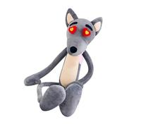 SOIMISS 65cm Plush Wolf Stuffed Animal Doll Tooth-grinning Expression, Soft ’s Plush and Lovely Throw Pillow for Boys, Grey Stuffed Plaything
